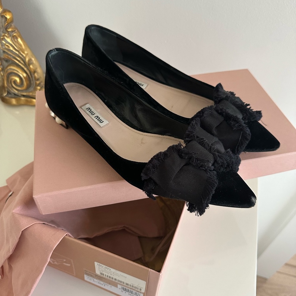 Miu Miu Ballerina bow flats 38.5